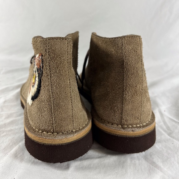 GUCCI Beige Suede Owl & UFO Embroidered Men's Ankle Boots Made in Italy 7.5-8US - Picture 12 of 15